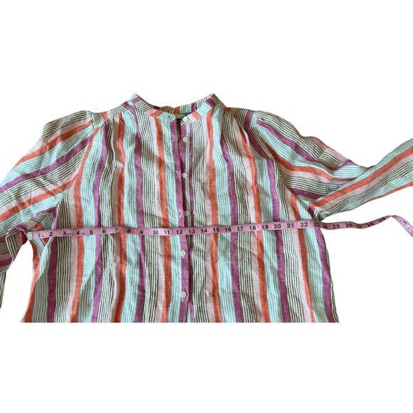 Boden 100% Linen striped button down size 16/18 New With Tags - Picture 7 of 11